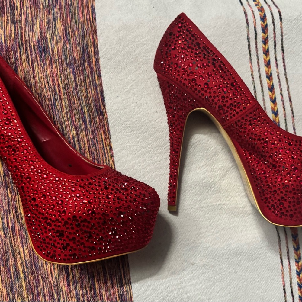 Elegant Red Platform Heels